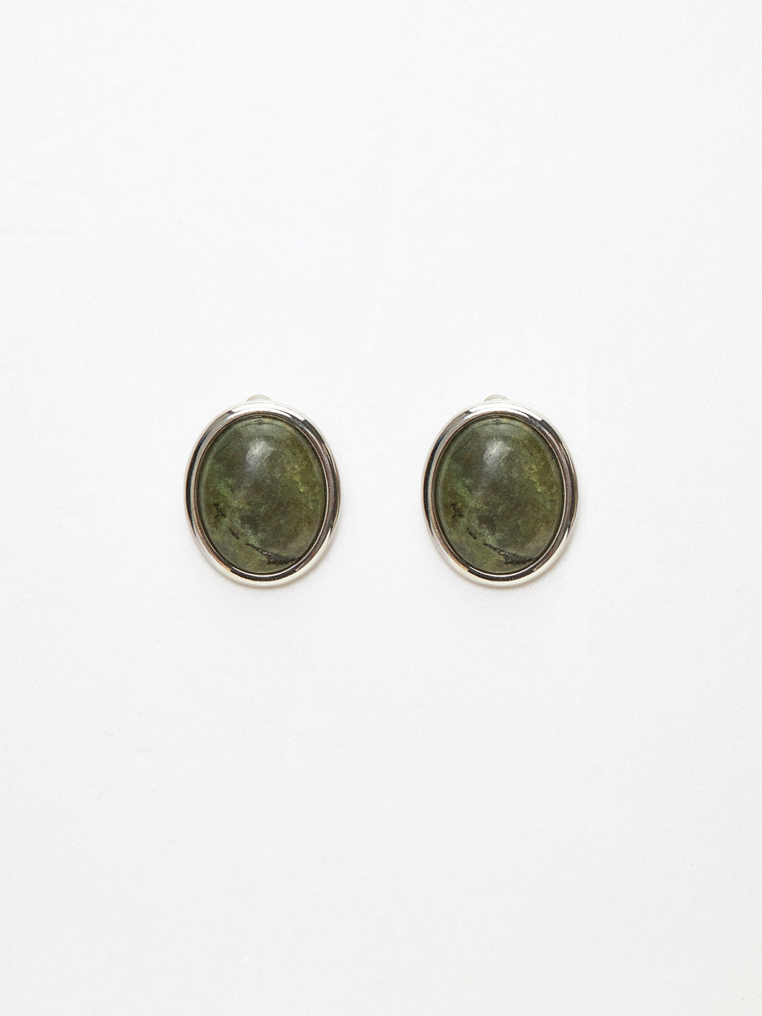 Moss Green Spectrolite Stud Earrings
