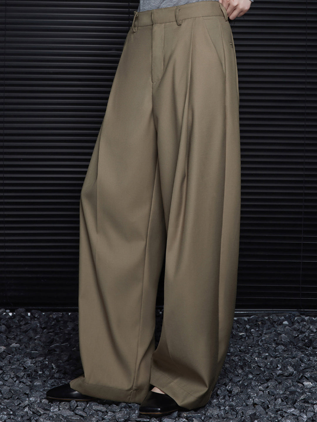 Pleated Draped Pants Without Belt
