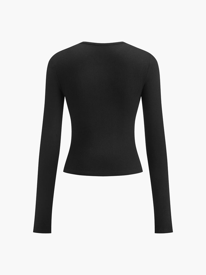 Double Keyholes Long Sleeve Top