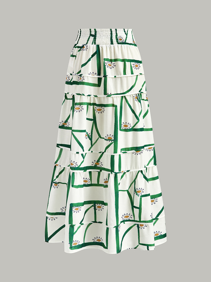 Front Tie Cami Top With Tiered Skirt Set