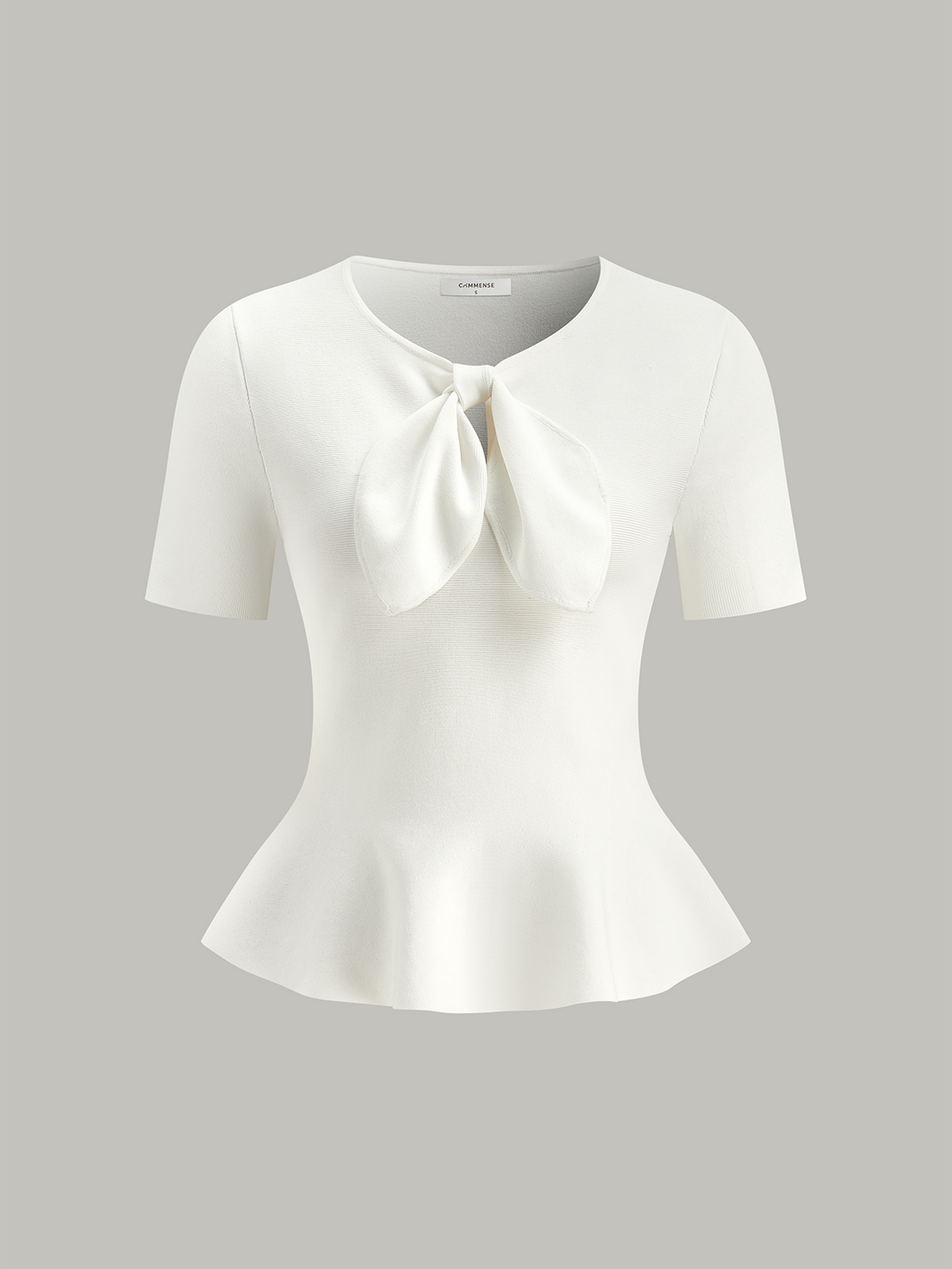 Bow-Knot Peplum Knit Top