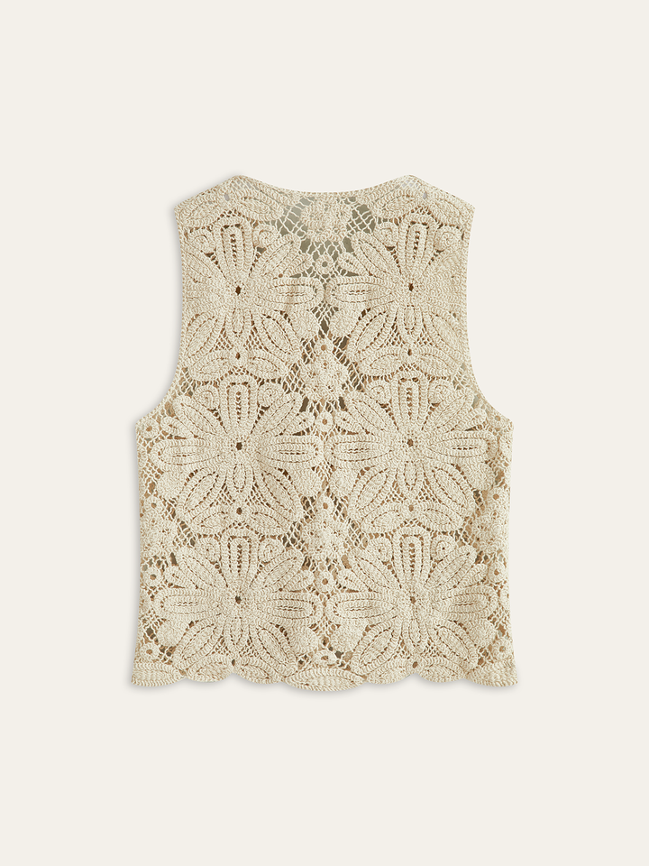 Cotton Crochet Lace Sheer Vest Top