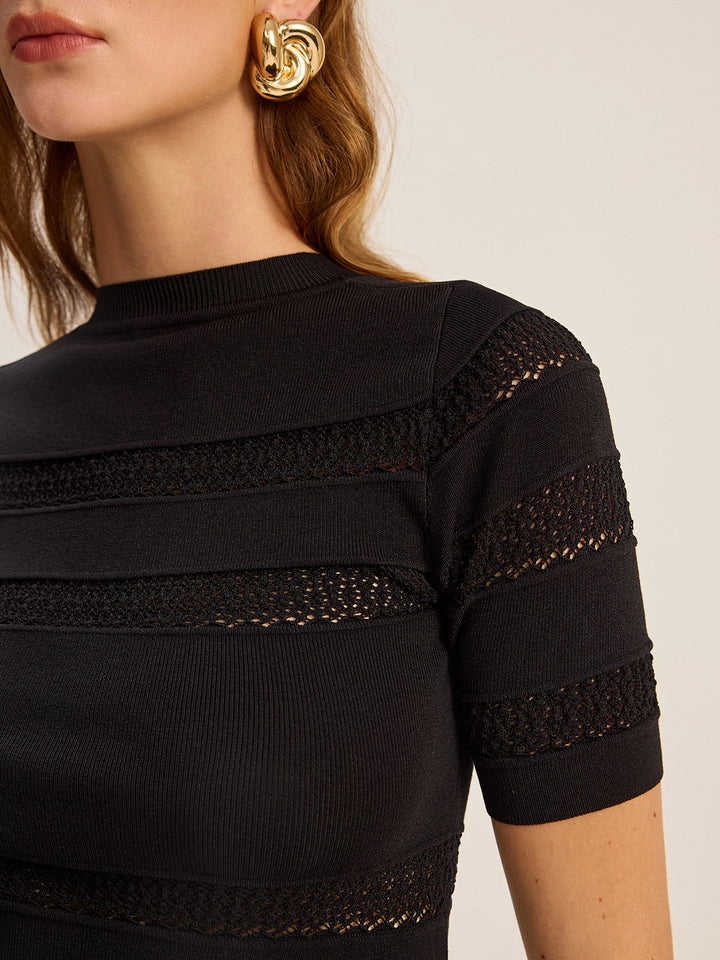 Crochet Detail Knit Top