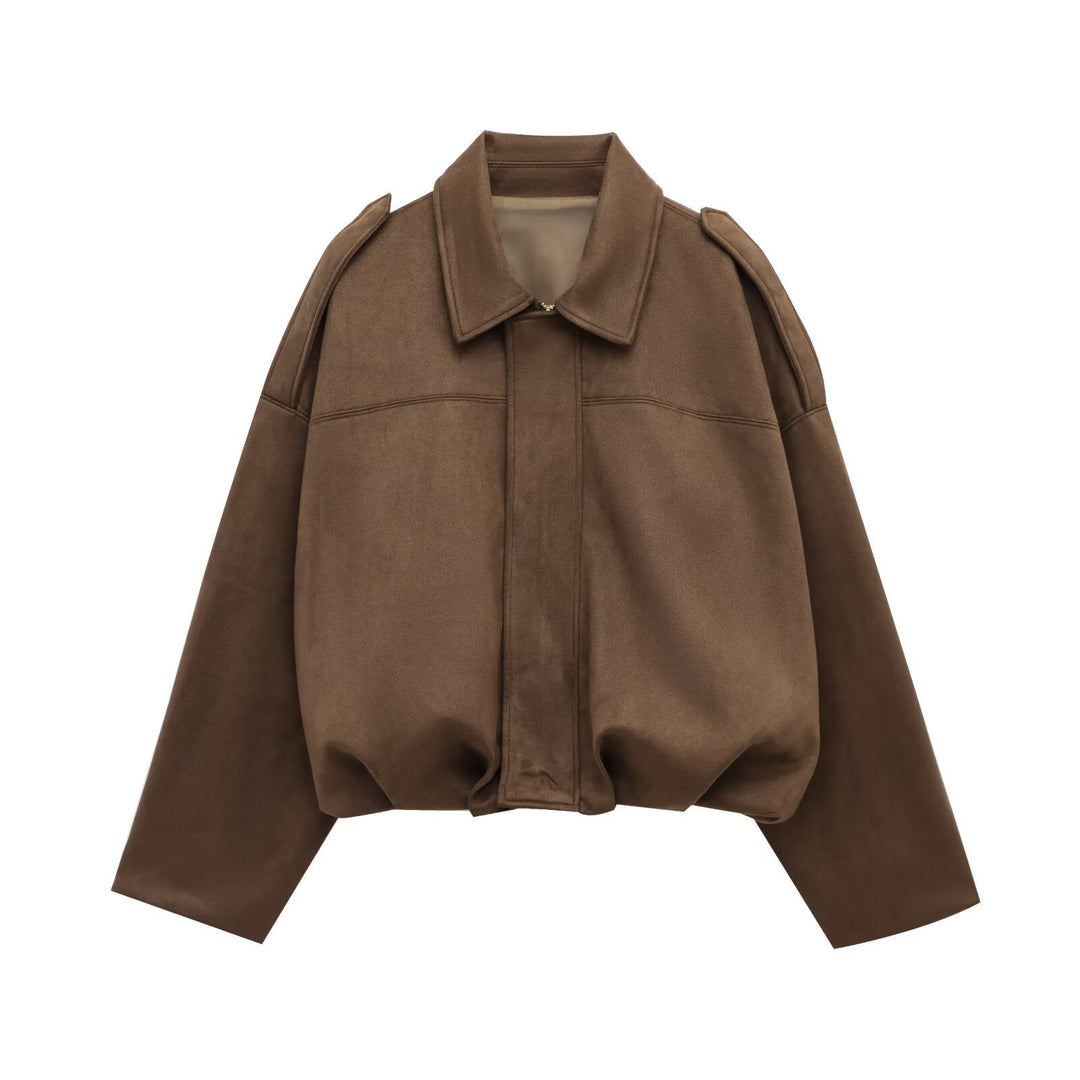 Veste oversize en suédine – Élégance décontractée
